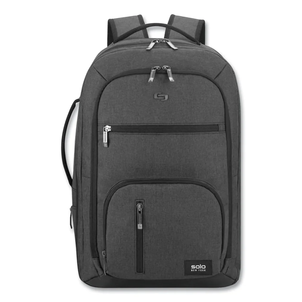 Solo Grand Travel TSA Backpack, 17.3", 11.88 x 7 x 19, Dark Gray