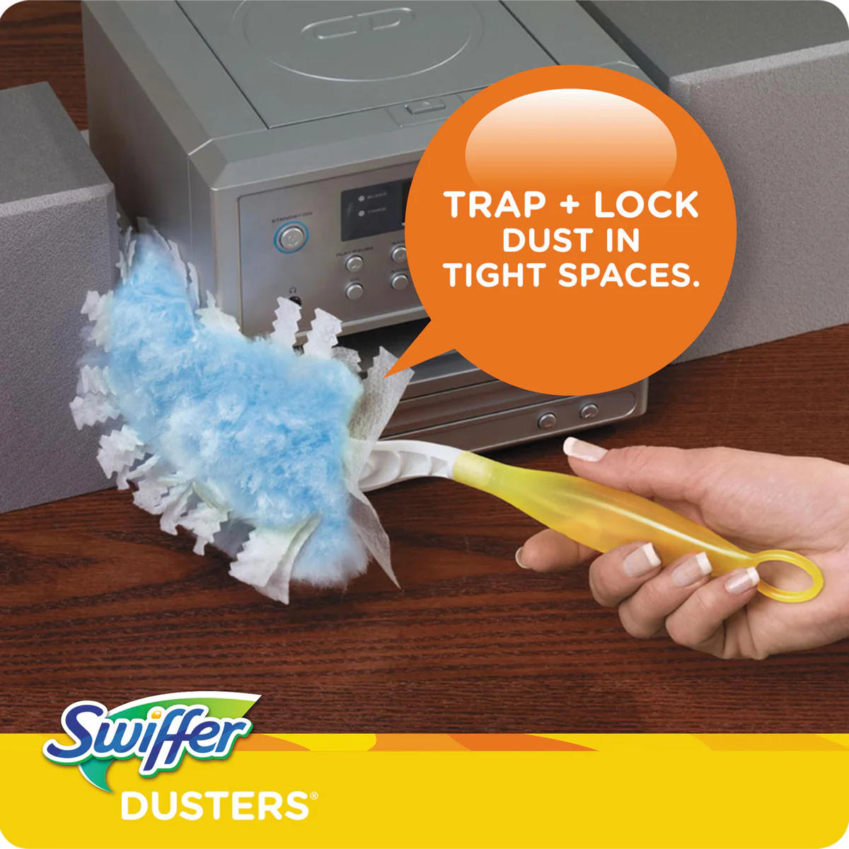 Swiffer® Refill Dusters, Dust Lock Fiber, 2" X 6", Light Blue, 18/box, 4 Boxes/carton - Image 2