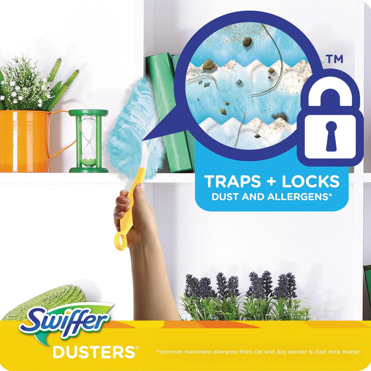 Swiffer® Refill Dusters, Dust Lock Fiber, 2" X 6", Light Blue, 18/box, 4 Boxes/carton - Image 4