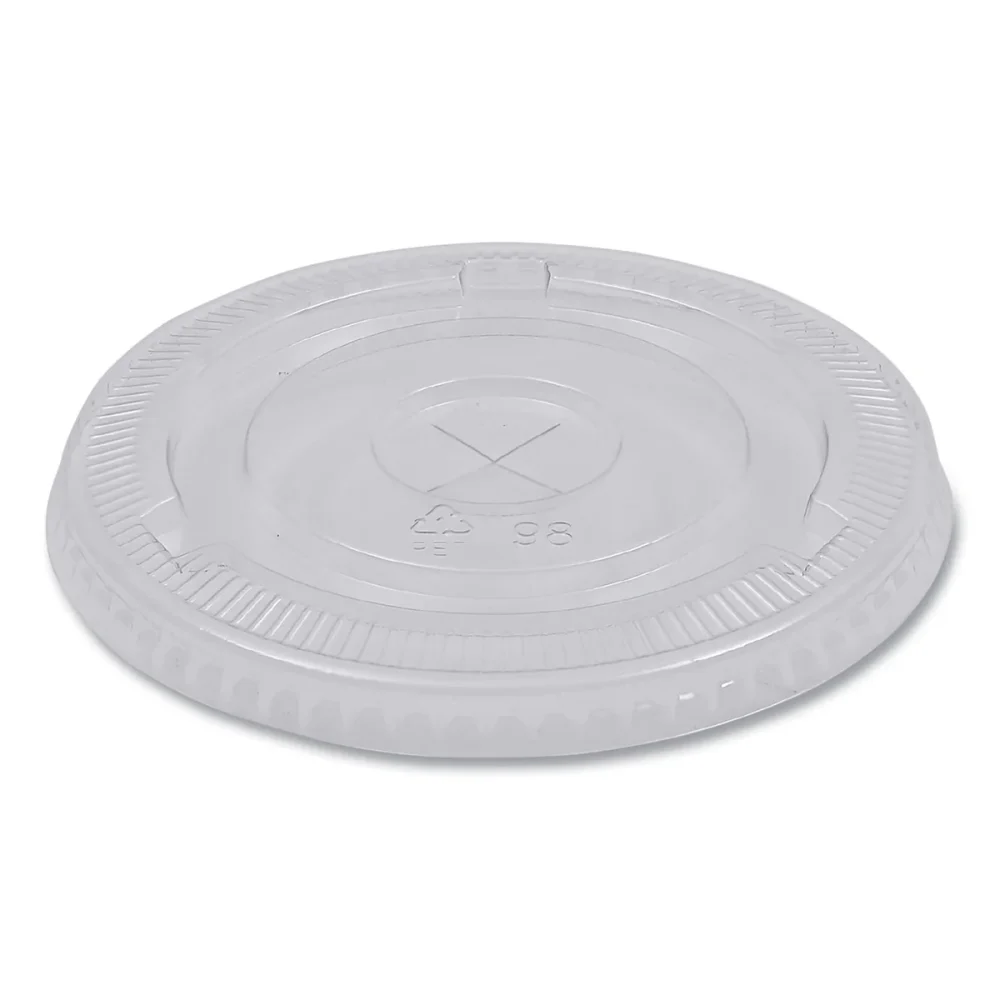 Boardwalk® PET Cold Cup Lids, Fits 14 oz to 24 oz Cold Cups, Plastic, Clear, 100/Sleeve, 10 Sleeves/Carton