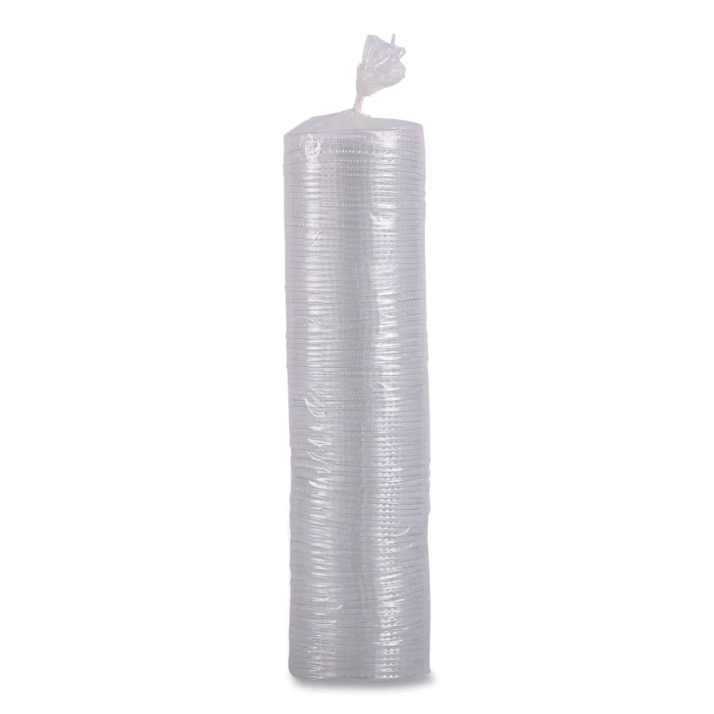 Boardwalk® PET Cold Cup Lids, Fits 14 oz to 24 oz Cold Cups, Plastic, Clear, 100/Sleeve, 10 Sleeves/Carton - Image 3