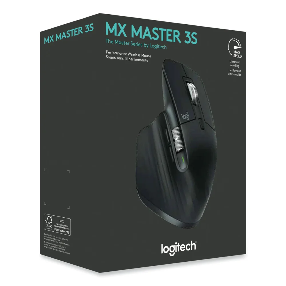 Logitech® MX Master 3S Performance Wireless Mouse, 2.4 GHz Frequency/32 ft Wireless Range, Right Hand Use, Black - Image 2