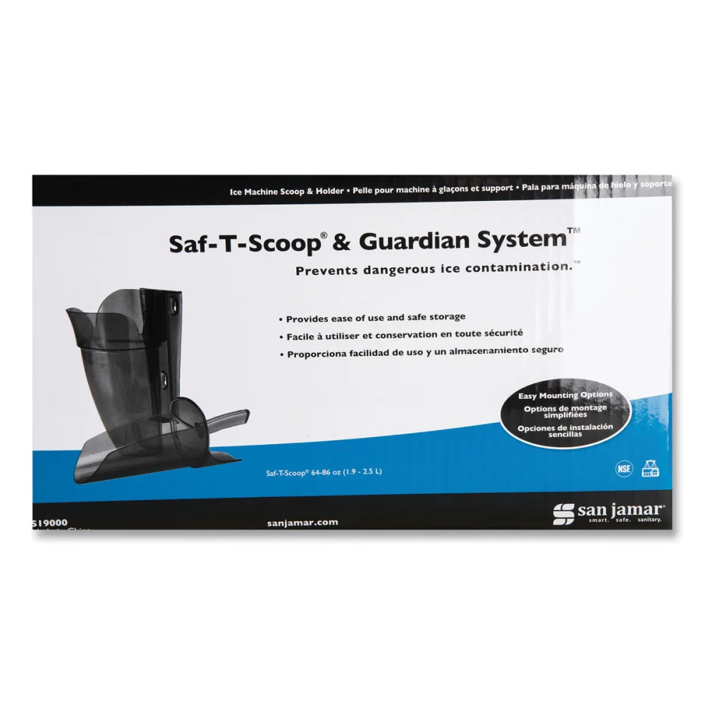San Jamar® Saf-T-Scoop and Guardian System for Ice Machines, 12 oz to 16 oz Ice Scoop, Transparent Blue, 50/Carton - Image 9