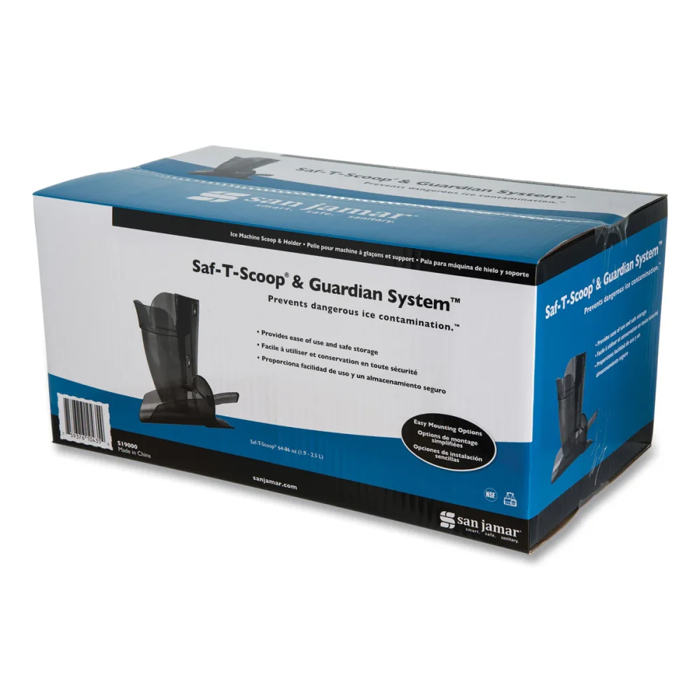 San Jamar® Saf-T-Scoop and Guardian System for Ice Machines, 12 oz to 16 oz Ice Scoop, Transparent Blue, 50/Carton - Image 10