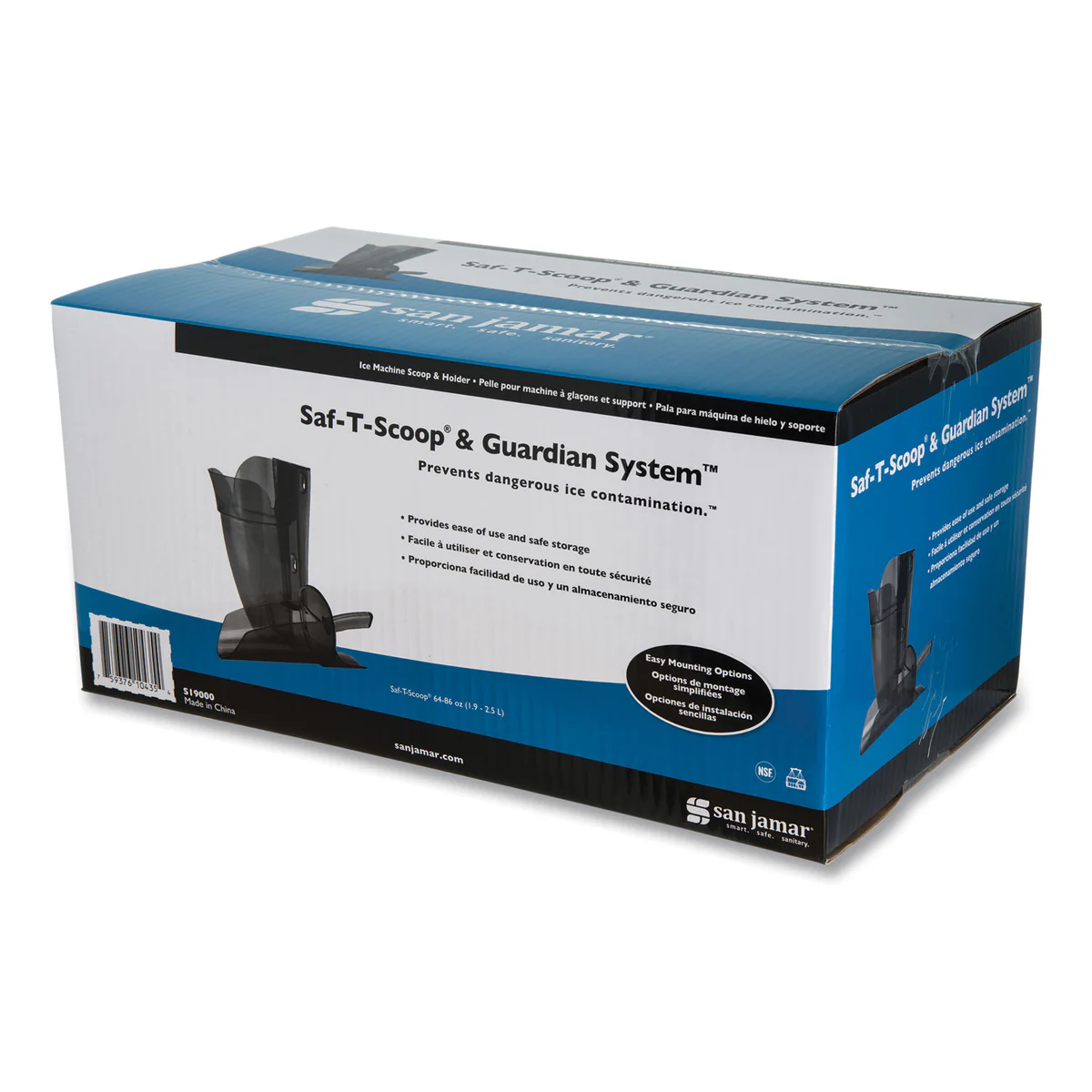 San Jamar® Saf-T-Scoop and Guardian System for Ice Machines, 12 oz to 16 oz Ice Scoop, Transparent Blue, 50/Carton - Image 10