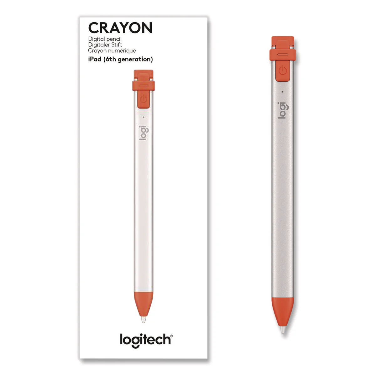 Logitech® Crayon, for iPad, Silver/Orange - Image 8