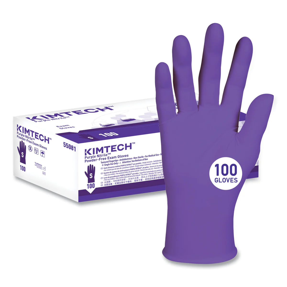 Kimtech™ PURPLE NITRILE Exam Gloves, 242 mm Length, Small, Purple, 100/Box - Image 2